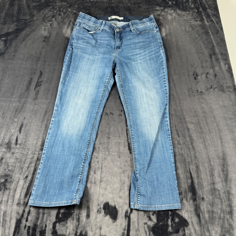 Levi's 525 Straight Leg Jeans Womens 14 Blue Perfect Waist Medium Wash Denim